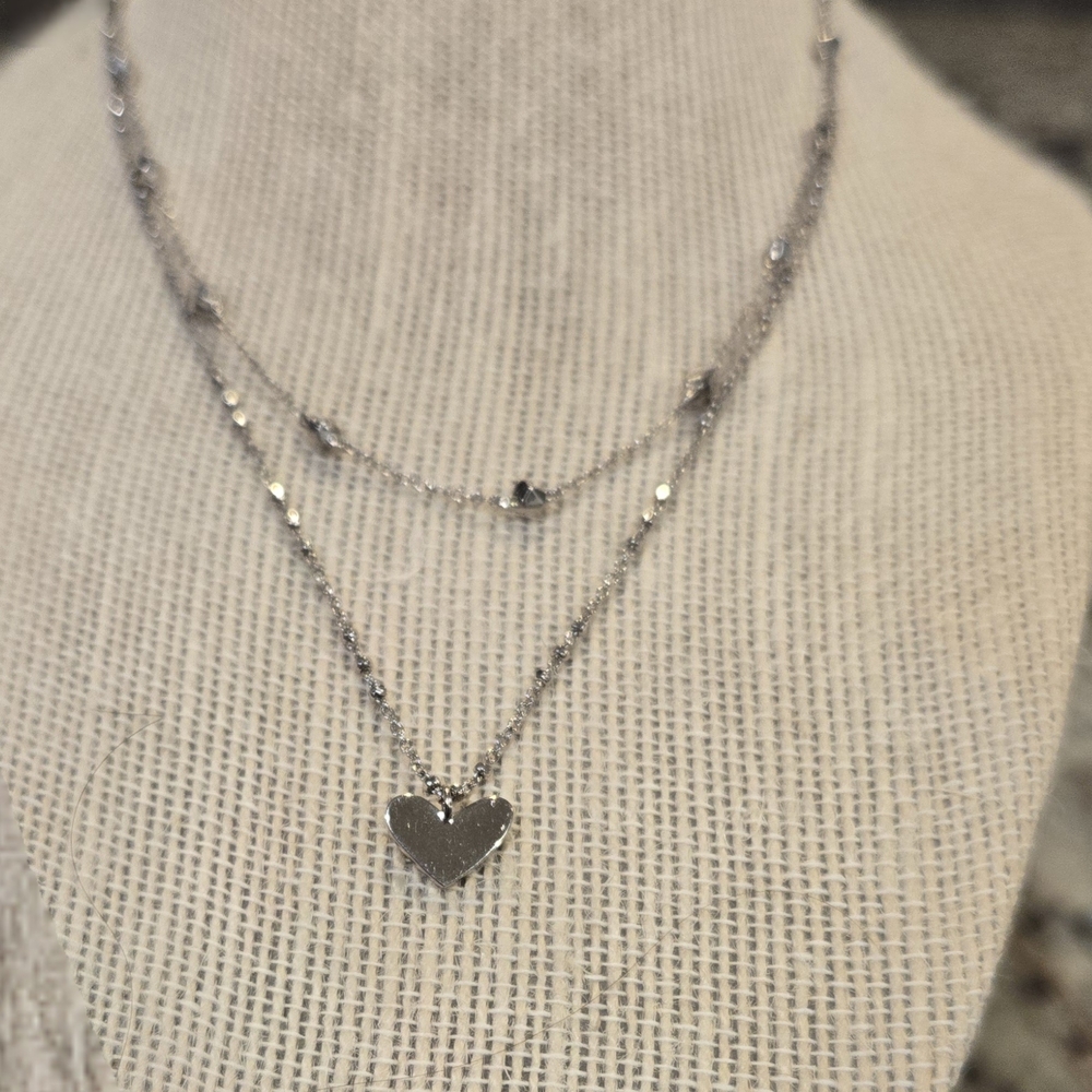Silver Heart Pendant Necklace
